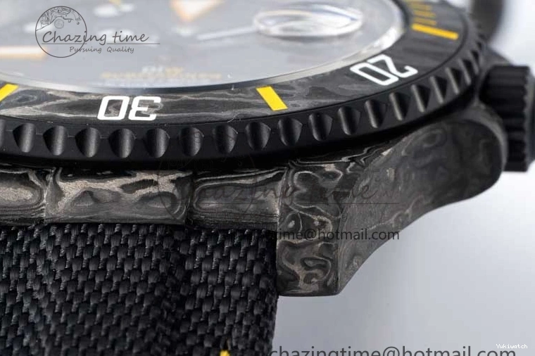 Black Nylon Black Dial Submariner Yellow 1:1 DIW Edition VS3135 on Best VSF Strap Carbon 0108